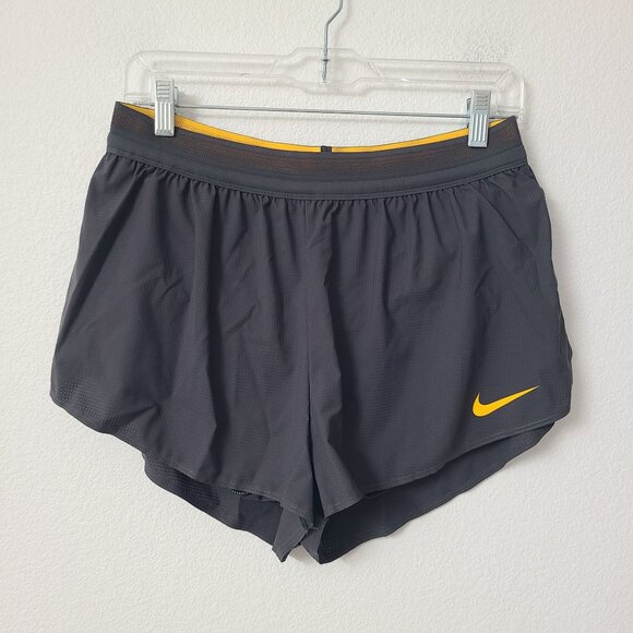 NEW Nike Pro Elite 2" Brief-Lined Running Shorts DA2943-067 Size XL Gray Yellow - Picture 1 of 5